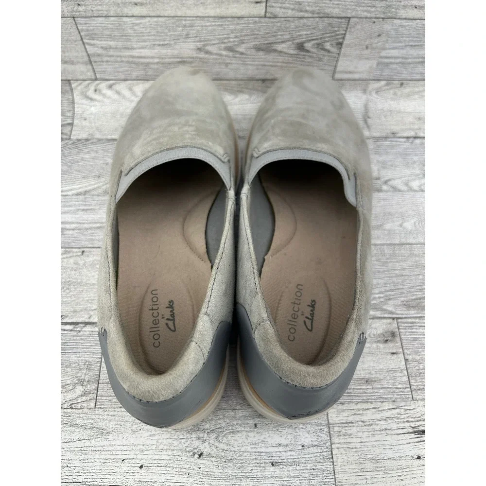 Clarks‎ Collection Womens Gray Suede Slip On Ultimate Comfort Shoes Size  8M